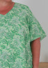 plus size green floral short sleeve top 