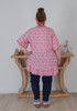 Plus size Summer Pink floral Short sleeve Tunic Curvaceous