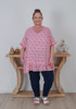 Plus size Summer Pink floral Short sleeve Tunic Sizes 18-32