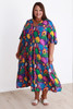 Plus Size Peak Dress In Tropical Fruits