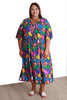 Plus Size Peak Dress In Tropical Fruits