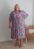 Plus Size Peak Dress In Large Pastel Floral