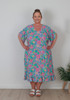 plus size summer floral short sleeve dress 