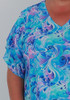 plus size purple and blue short sleeve dress 