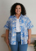 Plus Size blue and white shirt 