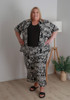 Plus Size Wide Leg Pant In Black Islander Print