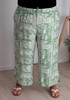 Plus Size Wide Leg Pant In Green Islander Print