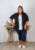 Plus Size Cotton Short Sleeve Black Shirt