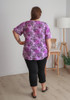 Plus Size Textured Animal Print Top In Purple