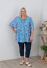 Plus Size Top In Blue Floral
