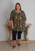 Plus Size Pintuck Top In Vibrant Floral