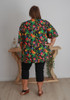 Plus Size Pintuck Top In Vibrant Floral