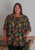 Plus Size Pintuck Top In Vibrant Floral