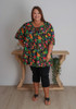 Plus Size Pintuck Top In Vibrant Floral