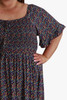 Plus Size Shirred Bust Maxi Dress In Colourful Olive Print