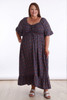 Plus Size Shirred Bust Maxi Dress In Colourful Olive Print
