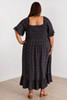 Plus Size Shirred Bust Maxi Dress In Colourful Olive Print