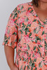 Plus Size Shirred Waist Dress In Peachy Floral