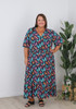 Plus Size Shirred Waist Dress In Butterfly Burst Curvaceous