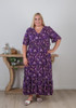 Plus Size Shirred Waist Dress In Purple Passion