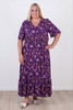 Plus Size Shirred Waist Dress In Purple Passion