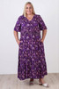 Plus Size Shirred Waist Dress In Purple Passion