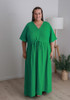 Plus Size Textured Cotton Maxi Dress In Green