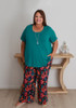 Plus Size Lightweight Wide Leg Pant In Bright Floral