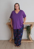 Plus Size Lightweight Wide Leg Pant In Moonlit Floral