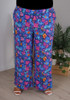 plus size Summer blue pink floral pants