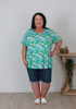 Plus Size Stretch Top In Sweet Daisies