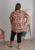 Plus Size Stretch Top In Coffee Sipping Cats
