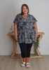 Plus Size Flutter Cap Sleeve Top In Animal Print
