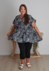 Plus Size Flutter Cap Sleeve Top In Animal Print
