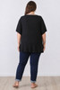 plus size black short sleeve top