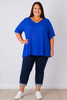 plus size royal blue short sleeve top