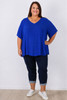 plus size royal blue short sleeve top