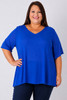 plus size royal blue short sleeve top