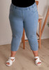 Plus Size Stretch Denim Capri In Light Blue