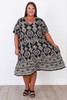Plus Size Relaxed Black Boho Everyday Dress