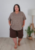 Plus Size Cotton Cargo Shorts In Chocolate Brown