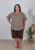 Plus Size Summer Brown Cargo Shorts