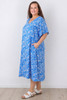 Blue Paisley Short Sleeve Shift Dress 