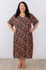 plus size Ditzy Floral Short Sleeve Shift Dress