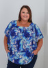Plus Size Short Sleeve Top In Inky Blue Curvaceous