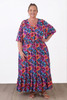 Plus Size Short Sleeve Floral Colour Summer Dress
