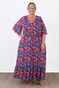 Plus Size Short Sleeve Floral Colour Summer Dress