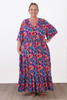 Plus Size Short Sleeve Floral Colour Summer Dress