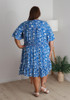 Plus Size Waist Dress In Blue And White Curvaceous