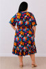 Plus Size Short Sleeve Tropical Escape Summer Dress